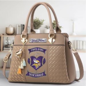 Personalized This Girl Loves Her Vikings Custom Name Handbag