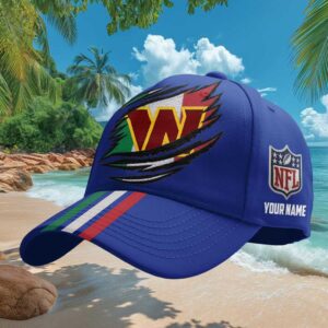 Personalized Washington Commanders Italian Heritage Claw Rip Blue Hat