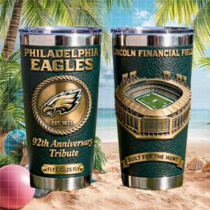 Philadelphia Eagles 92nd Anniversary Tribute Embossed Leather Style Tumbler