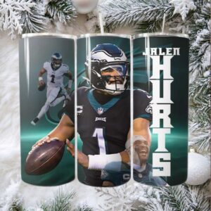 Philadelphia Eagles Jalen Hurts Player Name & Number Tumbler