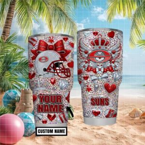 Phoenix Suns Nba Glitter Diamond Heart Custom Tumbler