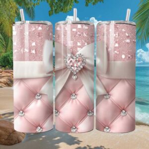Pink Glam Diamond Quilted Tumbler