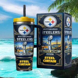 Pittsburgh Steelers Steel Curtain Super Bowl 2026 40oz Tumbler