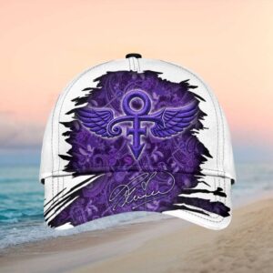 Prince Love Symbol Purple Paisley Winged Signature Graphic Cap
