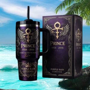 Prince “Purple Rain” Legend Memorial Tribute 40oz Tumbler
