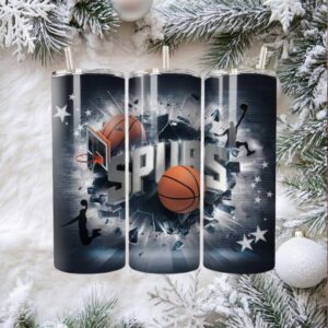 San Antonio Spurs Shattered Ice Basketball Tumbler
