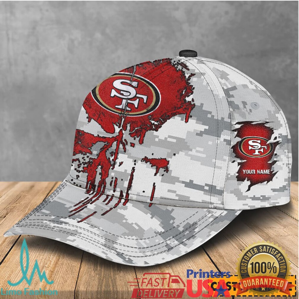 San Francisco 49Ers Camo Skull Custom Fan Hat San Francisco 49Ers Camo Skull Custom Fan Hat