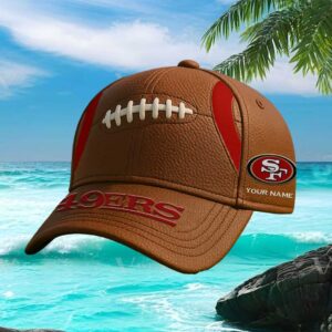 San Francisco 49Ers Personalized Leather Football Texture Hat