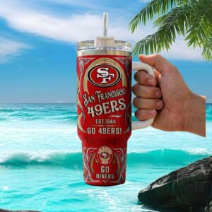 San Francisco 49ers 40oz Tumbler Go Niners Vintage Insulated Steel Tumbler