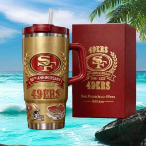San Francisco 49ers 80th Anniversary (1946 2026) Gold Edition Insulated Tumbler