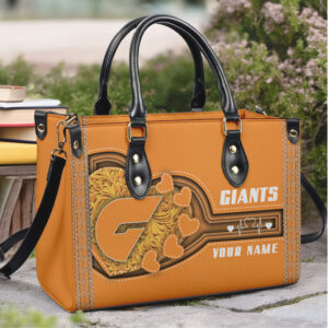 San Francisco Giants Personalized Orange Leather Handbag