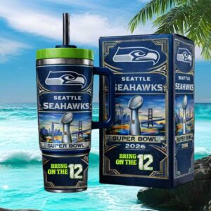 Seattle Seahawks Bring On The 12 Super Bowl 2026 40oz Tumbler