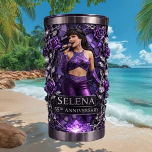 Selena 55th Anniversary Commemorative Purple Sparkle Mosaic Tumbler