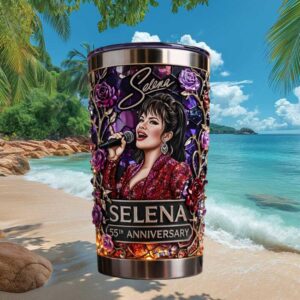 Selena Quintanilla Queen of Tejano Red Sequin Portrait 40oz Tumbler
