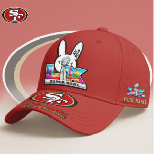 Sf 49Ers Super Bowl Lix Bad Bunny Red Custom Cap