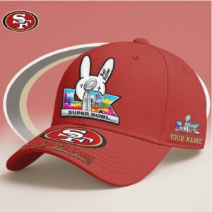 Sf 49Ers Super Bowl Lix Bad Bunny Red Custom Cap
