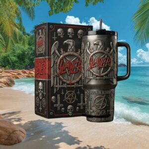 Slayer “Reign In Blood” Heavy Metal 3D Sculpted Eagle Tumbler with Pentagram Details