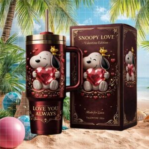 Snoopy Love Valentine 2026 Edition “Love You Always” 40oz Insulated Tumbler