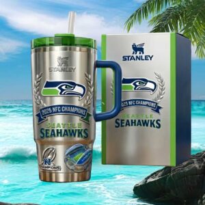 Stanley Style Seattle Seahawks 2025 NFC Champions 40oz Tumbler Limited Edition Fan Tumbler