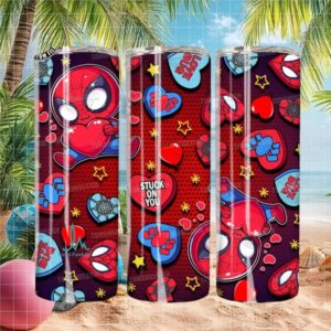 Stuck On You Spidey Hearts Skinny Tumbler