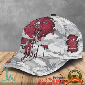 Tampa Bay Buccaneers Skull Camo Personalized Hat