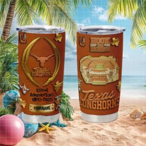 Texas Longhorns 132Nd Anniversary Hook 'Em Horns Custom Name Tumbler