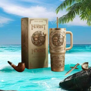 The Hobbit Bilbo & Gandalf 3D Embossed 40oz Tumbler with Handle