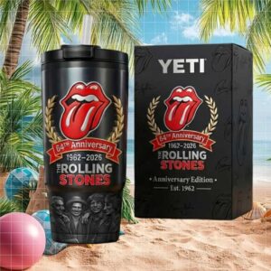 The Rolling Stones 64th Anniversary Band Logo 40oz Travel Tumbler