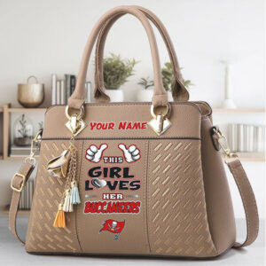 This Girl Loves Her Buccaneers Custom Leather Handbag & Purse