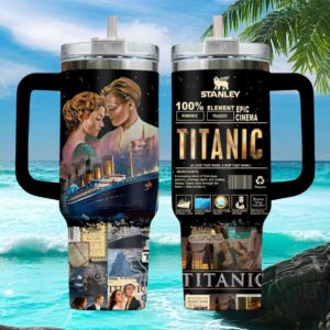 Titanic Movie Jack and Rose Romance 40oz Tumbler with Handle