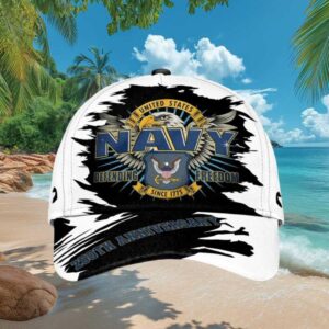 US Navy 250th Anniversary Defending Freedom Eagle Graphics Cap