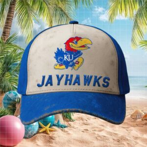 University of Kansas Jayhawks Baseball Hat Blue and Cream