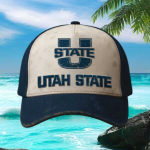 Utah State Aggies Retro Block Distressed Adjustable Hat