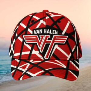 Van Halen Eddie Van Halen Frankenstein Stripe Logo Signature Baseball Hat