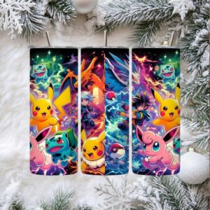 Vibrant Pikachu & Friends Insulated Stainless Steel Tumbler