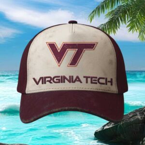 Virginia Tech Hokies Maroon and White Distressed Logo Cap