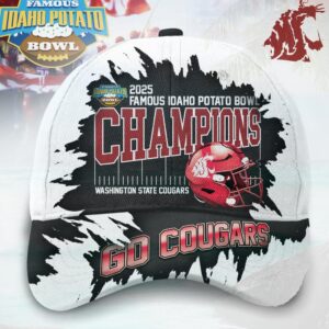 Washington State Cougars 2025 Famous Idaho Potato Bowl Champions Classic Cap