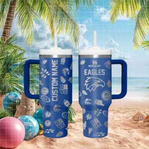 West Coast Eagles Afl Custom Name Blue Stanley Style Tumbler