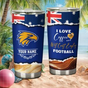 West Coast Eagles Custom Afl Tumbler Personalized Name Travel Tumbler