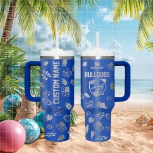 Western Bulldogs Afl Custom Name Blue Stanley Style Tumbler