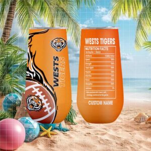 Wests Tigers Nrl Nutrition Facts Orange Tumbler Design