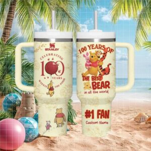Winnie The Pooh 100 Years “The Best Bear” Custom Name 40oz Tumbler