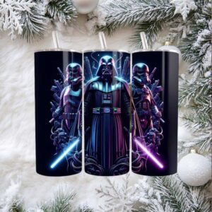 tar Wars Darth Vader & Stormtrooper Neon Glow 20oz Tumbler