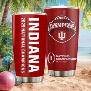 2025 National Champions Indiana Hoosiers Miami 2026 Commemorative Logo Tumbler