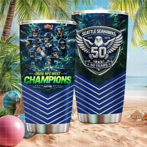 2026 NFC West Champions Seattle Seahawks 50 Years Anniversary T Tumbler