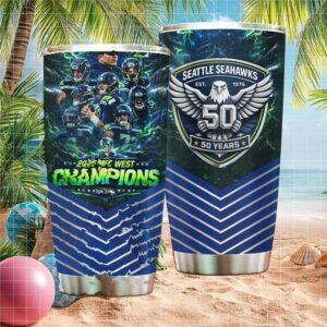 2026 NFC West Champions Seattle Seahawks 50 Years Anniversary T Tumbler