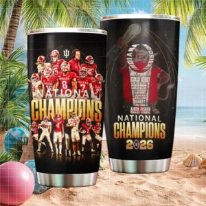 2026 National Champions Indiana Hoosiers Football Player Roster & Coach Cignetti Tumbler