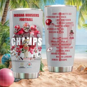 2026 Rose Bowl Champs Indiana Hoosiers Football Quarterfinal Roster Glitter Tumbler