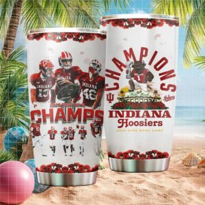 2026 Rose Bowl Game Champions Indiana Hoosiers Football Mascot Rose Design Tumbler
