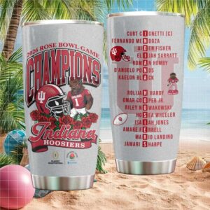 2026 Rose Bowl Game Champions Indiana Hoosiers Mascot & Roster Tumbler